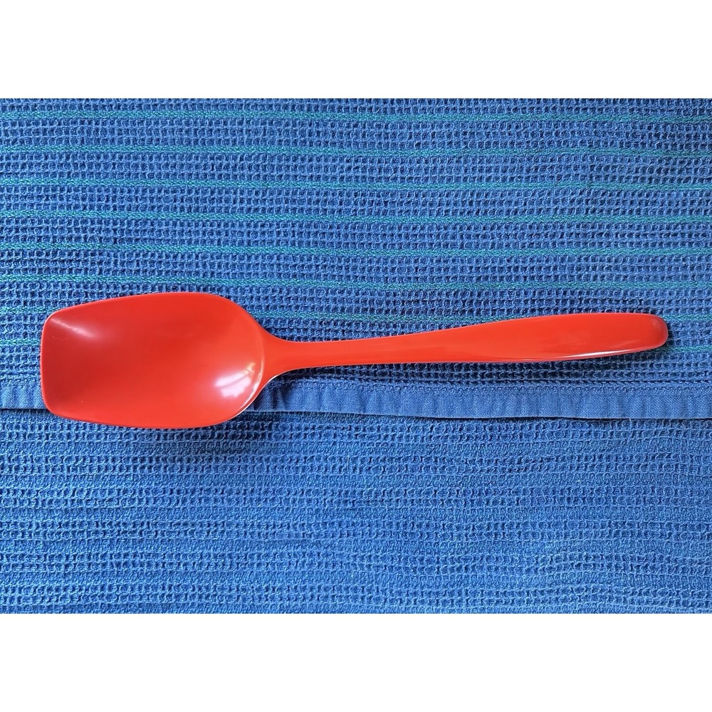 Retro Vintage Orange Red Mepal Melamine Spoon Made In Denmark By Rosti